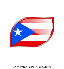 Flag Illustration Within A modern rectangle Of The Country Of Puerto Rico. Puerto Rico Flag glossy Button. Puerto Rico glossy rectangle button. Vector Illustration EPS 10
