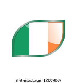 Flag Illustration Within A modern rectangle Of The Country Of ireland. ireland Flag glossy Button. ireland glossy rectangle button. Vector Illustration EPS 10