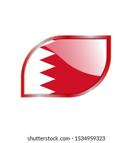 Flag Illustration Within A modern rectangle Of The Country Of Bahrain. Bahrain Flag glossy Button. Bahrain glossy rectangle button. Vector Illustration EPS 10