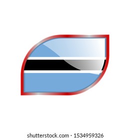 Flag Illustration Within A modern rectangle Of The Country Of Botswana. Botswana glossy Button. Botswana national Flag glossy rectangle button.