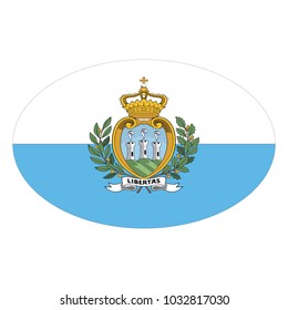 A Flag Illustration within a Sign of the country of San Marino.