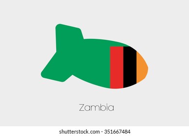 A Flag Illustration of Zambia