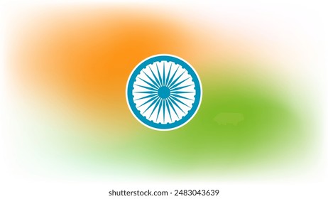 Flag of India background. Blurred colors. National flag of Republic of India. Vector illustration.	