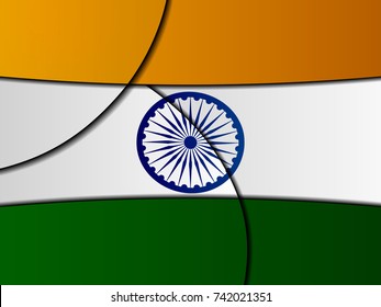 Flag of India background template, vector solid shapes illustration