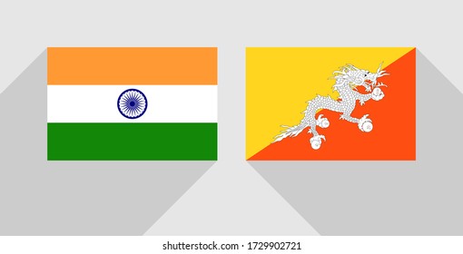 Flag India Bhutan Stock Vector (royalty Free) 1729902721 