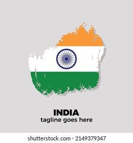  flag of India brush stroke background