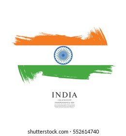 Flag of India, brush stroke background