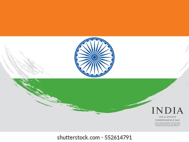Flag of India, brush stroke background