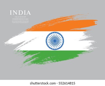 Flag Of India, Brush Stroke Background