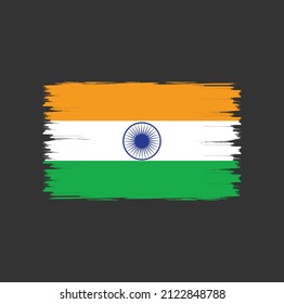 Bandera de la India con estilo de pincel
