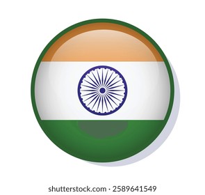 Flag India circle round frame vector design
