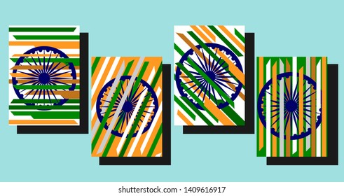 Flag of India. Cover design template for decoration, brochure, catalogue, poster, book, magazine presentation etc. vector illustration.