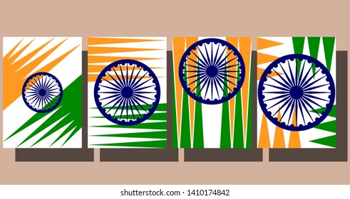 Flag of India. Cover design template for decoration, brochure, catalogue, poster, book, magazine presentation etc. vector illustration.