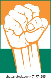 flag of india with fist
