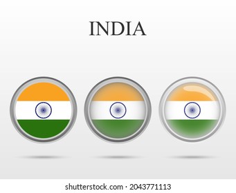 Flag of India in the form of a circle