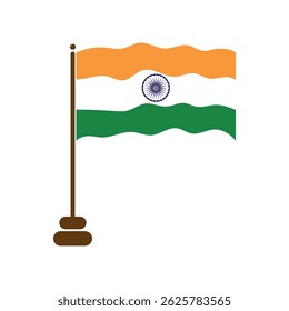 The flag of India. Flag icon. Standard color. Vector illustration. EPS10