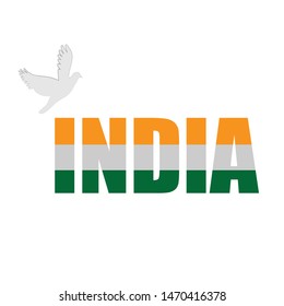 Flag of India, Independence day of India, typography for print or use as poster, card, flyer or T shirt