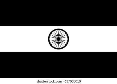 Flag of India, Indian flag black and white style