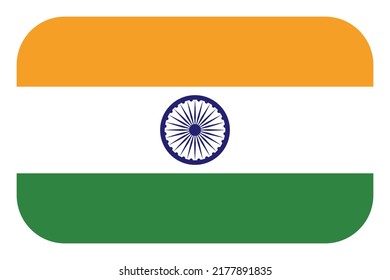 Flag of India. Indian national symbol in official colors. Template icon. Abstract vector background.