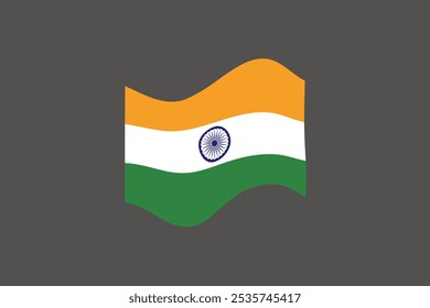 Bandeira da Índia. Símbolo nacional indiano em cores oficiais. Ícone Modelo. Vetor de fundo abstrato.