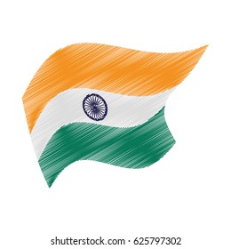 Flag of india isolated icon