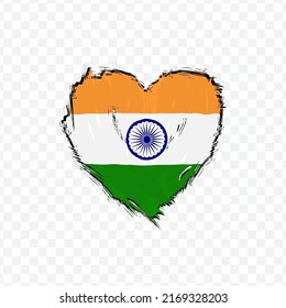 Flag Of India in love texture brush  with transparent background, vector illustration in eps file