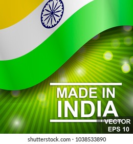 Flag of India. Map. Symbol of the state. For your design. Rectangle.