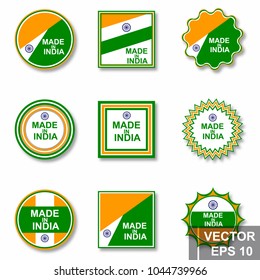 Flag of India. Map. Symbol of the state. For your design. Rectangle.