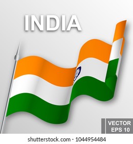 Flag of India. Map. Symbol of the state. For your design. Rectangle.