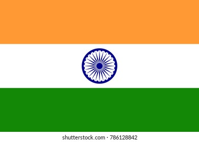Flag of India in national colors, vector