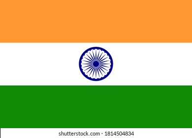 Flag of India. Official colors and proportion correctly. National India flag. Vector illustration. EPS10