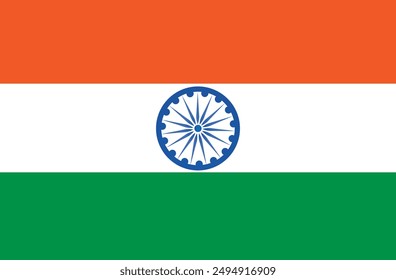 Flagge Indiens in offiziellen Farben und Proportionen Richtig