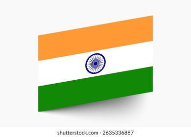 Flag of India. India flag official colors tilted icon digital vector illustration design.