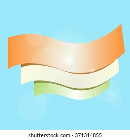 Flag of India on a blue background. Vector illustration. Eps 10