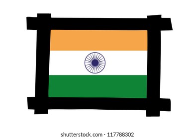 The flag of India in a photo frame