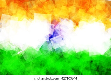 Flag of India (Republic of India) in Vector Square Design