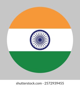 Flag of India round shape, national symbol