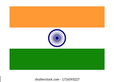 Flag of India. Simple vector illustration of the flag of India isolated on white background