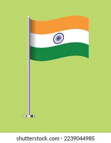 Flag of India, State Wavy table flag of India, India flag vector illustration.