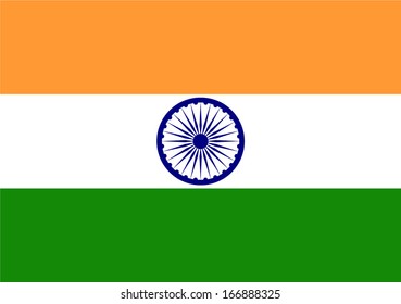 Flag of India. Vector. Accurate dimensions, element proportions and colors.