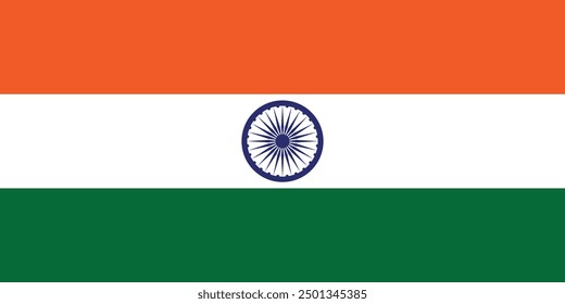 Flag of India Vector design and Illustration ,Digital Art work of Illustration , art work size is 16 x 11 which is different 