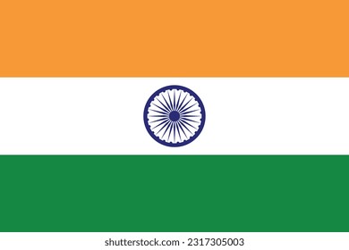 Bandera de la India - Ilustración vectorial.