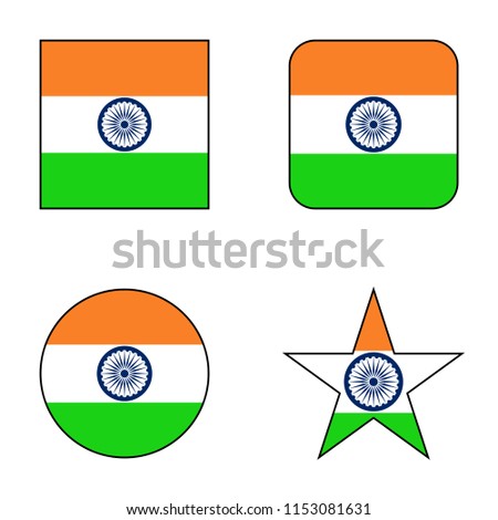 Flag of India, vector illustration isolated on white background