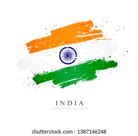 Indicador de la ilustración india Vector sobre fondo blanco. Pincel dibujado a mano. Día de la Independencia.