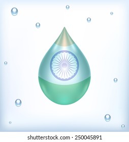Flag of India water drop