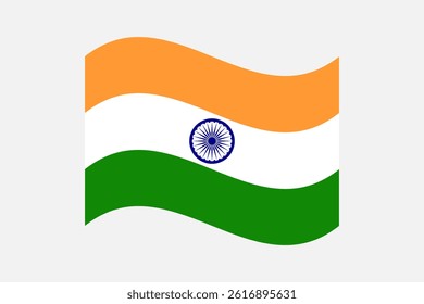 Flag of India. India wavy flag digital vector illustration.