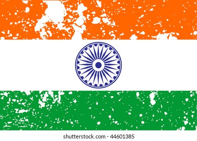 flag of India with white background, vector illustration