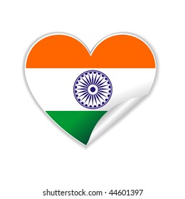 flag of India with white background, vector illustration