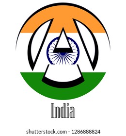 Flag of India of the world in the form of a sign of anarchy, which stands for freedom and equality of people.
