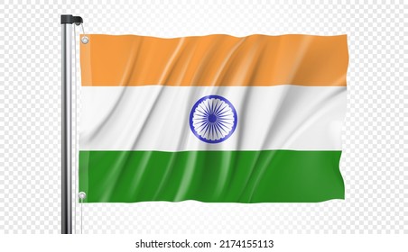 Flag of Indian on a transparent background in vector format